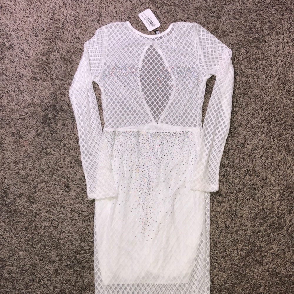 White Sequin Steal the Night dress